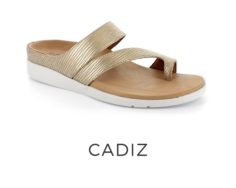 Cadiz Gold Embossed Orthotic Sandal