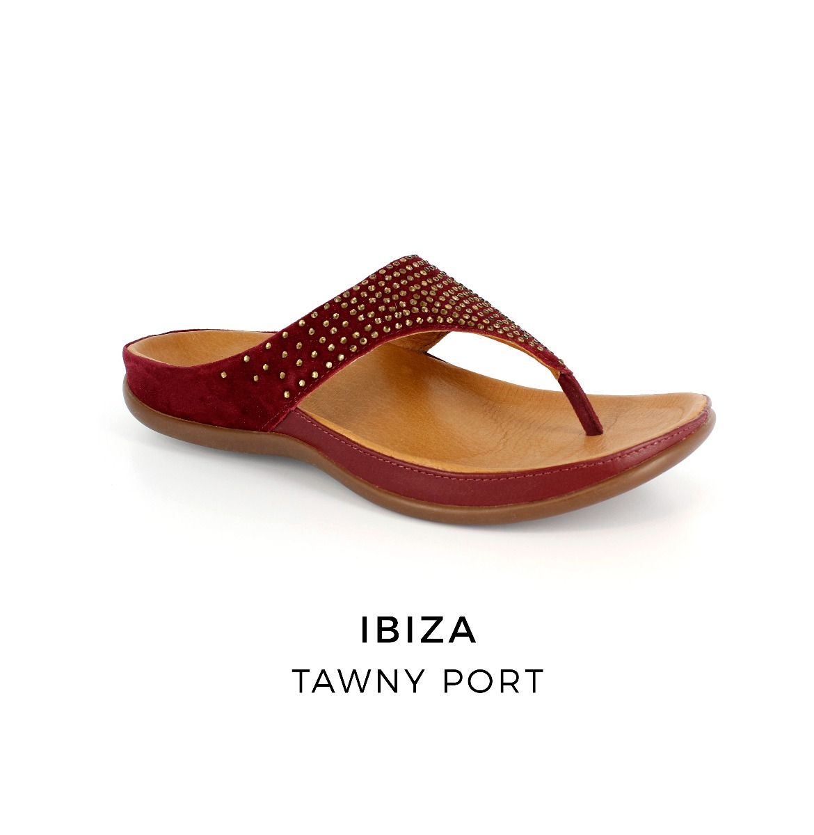 Strive Ibiza Tawny Port orthotic sandals